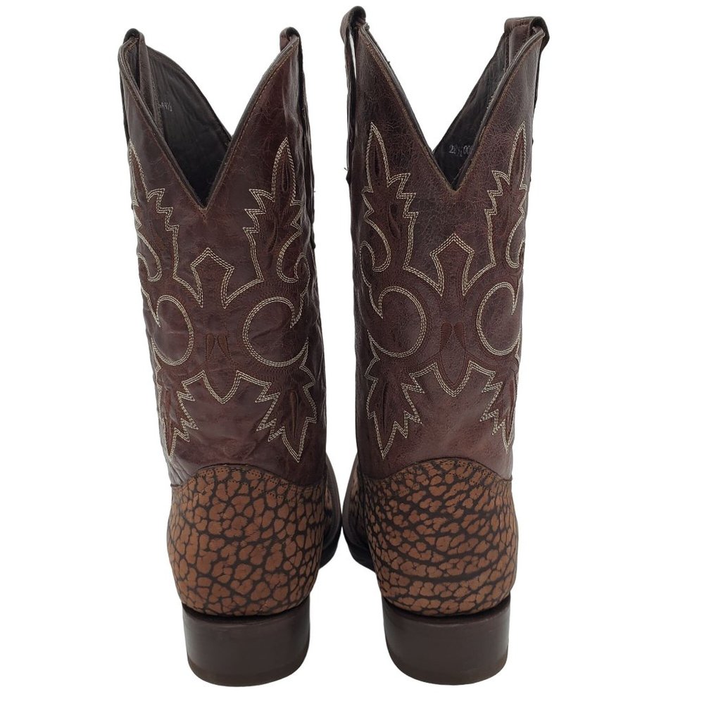 JW Ranch Leon Mexico crafted mens 9.5 brown suede bull neck cowboy western boots - Picture 7 of 16